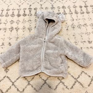 Gray teddy jacket size 3M-6M
